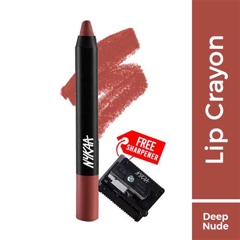 Nykaa Matte Illicious Lip Crayon Lipstick With Free Sharpener Next Level Nude 04 Buy Nykaa