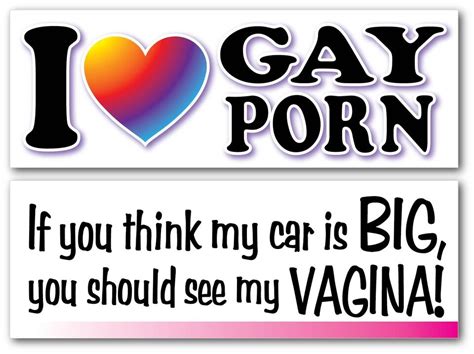 Adult Prank Funny Gag Revenge Joke Novelty Bumper Stickers I Love Gay Porn Ebay