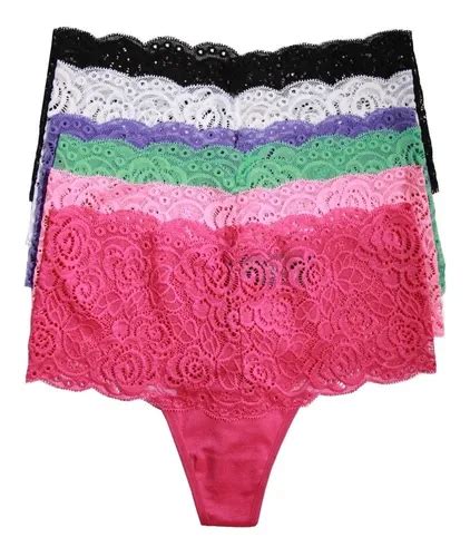 Tanga De Encaje Sexy Bikini Licra Algodón Paquete Piezas Meses sin interés