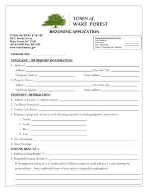 Fillable Online Wakeforestnc Submittal Date Applicant Ownership