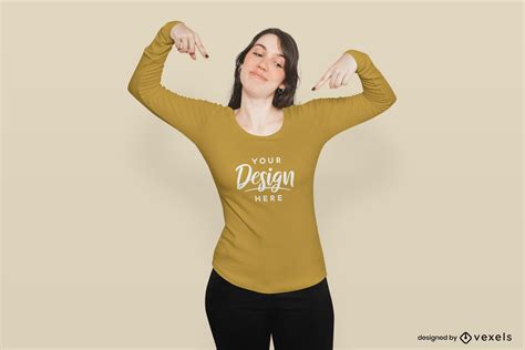 Plantilla PSD Editable De Mujer Apuntando A Maqueta De Sudadera