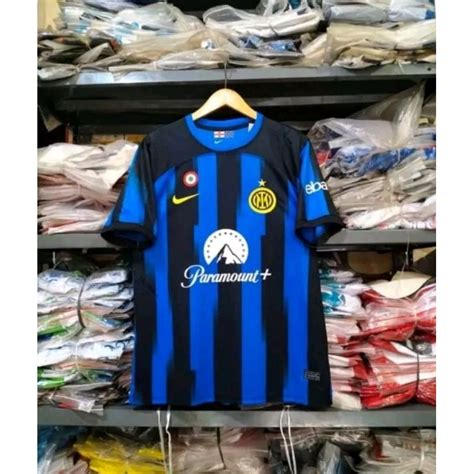 Jual Import Jersey Bola Inter Milan Home Hitam Biru Logo