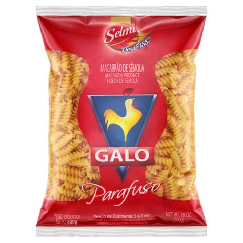 Macarrão Galo 500g Sêmola Parafuso Shimodinha Supermercado