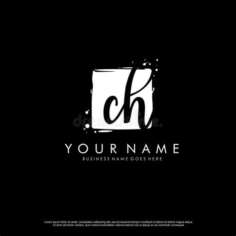 Initial Ch Logo Template With Modern Frame Minimalist Ch Letter Logo