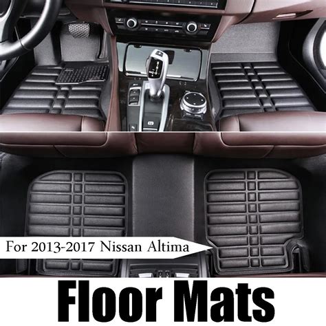 Set Car Floor Mat Black Waterproof Front Rear Leather Carpet For