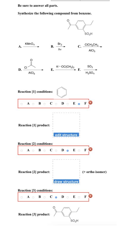 Solved Synthesize The Following Compound From Benzene