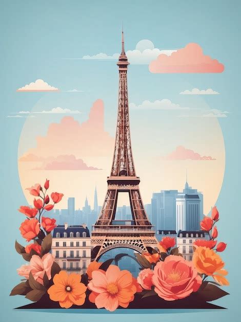 Premium Ai Image Photo Eifel Tower Paris Skyline Vector Illustration