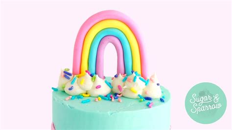 Gum Paste Rainbow Cake Topper Tutorial Youtube