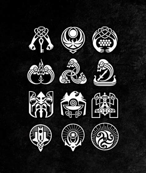 Skyrim symbols of factions and guilds design The Elder Scrolls, Elder Scrolls Tattoo, Elder ...