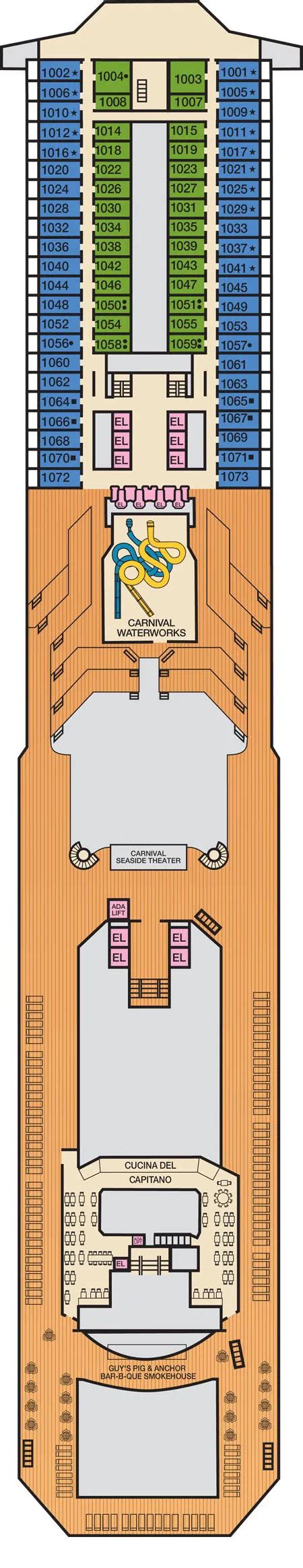 Carnival Radiance Deck Plan in Detail - Cruise Deck Info