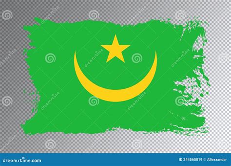 Bandera De Mauritania Derrame De Pincel Bandera Nacional Stock De