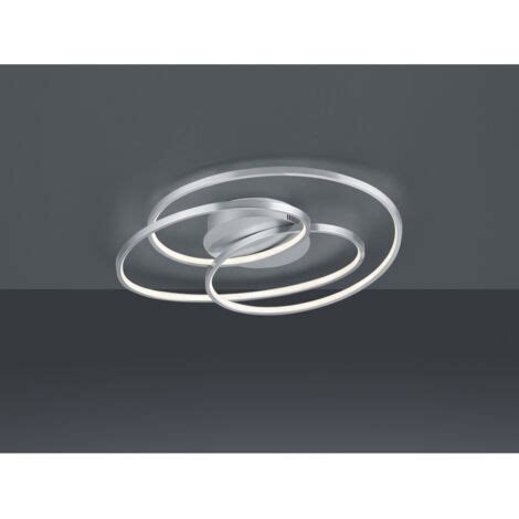 Gale Plafonnier Cercles Led Nickel Mat W Dimmable L Cm Trio