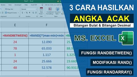 Generate Angka Acak Random Number Bilangan Bulat Dan Desimal Pada Ms