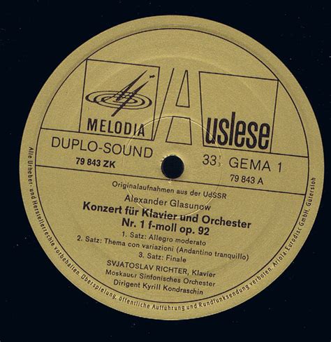 Sviatoslav Richter David Oistrach Alexander Glazunov Karol