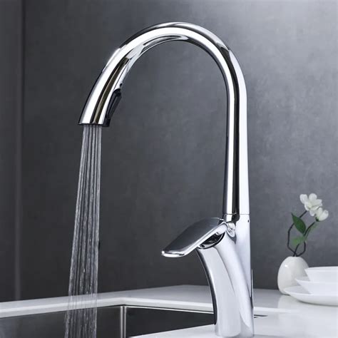 Function Black Pull Out Touch Kitchen Sink Faucet With Hose Hot And Cold Sprayer In Chrome