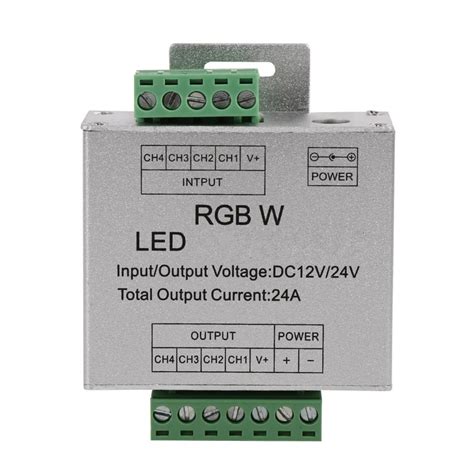 Signal RGBW Amplifier 4 Channel Output Circuit LED Amplifiers Aluminum