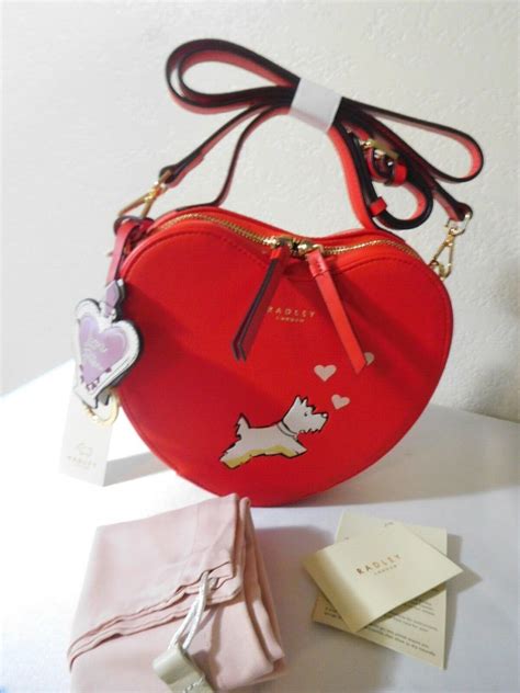 New Radley London Love Potion Heart Shape Small Red Zip Around