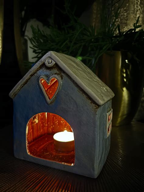 Domek Ceramiczny Na Wieczk Tealight B Kitny Zielona Fabryka