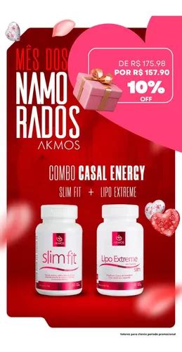 Promo O Namorados Combo Energy Akmos Slim Fit Lipo Extreme