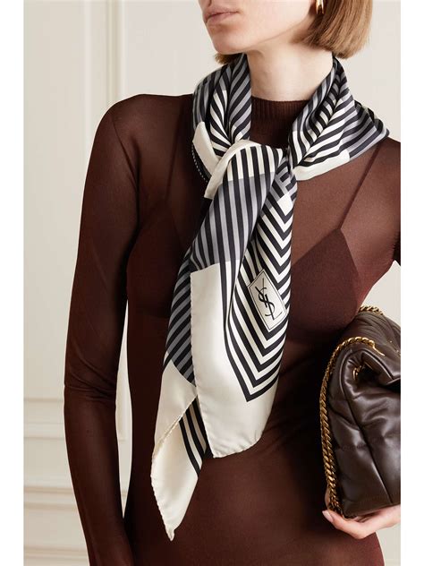 Saint Laurent Printed Silk Twill Scarf Net A Porter