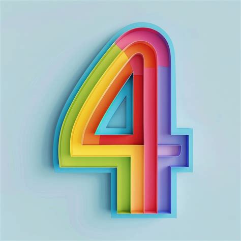 Rainbow number 4 symbol logo | Premium Photo Illustration - rawpixel