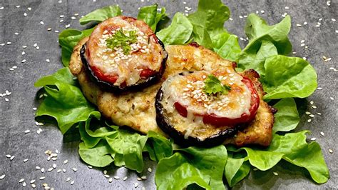 Rezept für zartes Hähnchenfilet mit Auberginen und Tomaten mit Käse