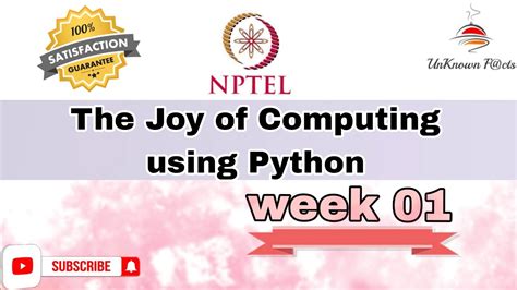 The Joy Of Computing Using Python Week 1 Assignment Answers Nptel 2024