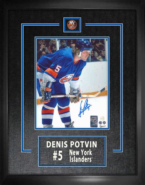 Denis Potvin New York Islanders Signed Framed 8x10 Leaning Photo Nhl