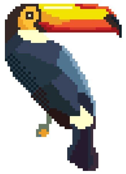 Toucan In 2024 Pixel Art Perler Bead Patterns Toucans