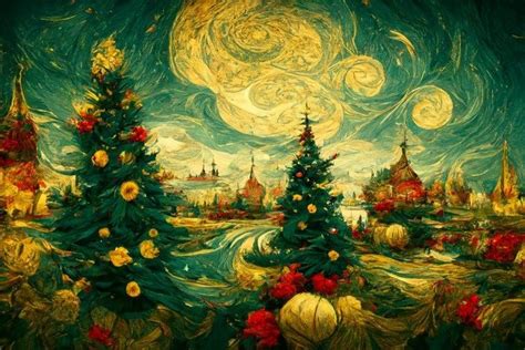 Free Vincent Van Gogh Style Christmas Theme Background | Vincent van ...