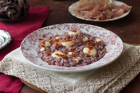 10 Risotto Al Vino Rosso Con Fonduta Di Parmigiano E Prosciutto Di San