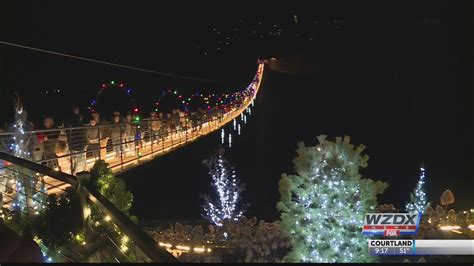 Gatlinburg Sky Lift Bridge Decorated For Christmas Youtube