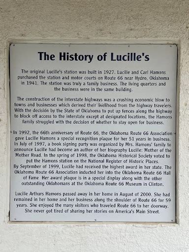 Read The Plaque The History Of Lucille S