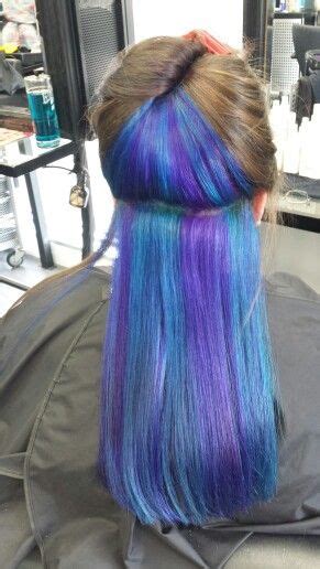 Blue And Purple Hair Under Layer Under Hair Color Hidden Hair Color