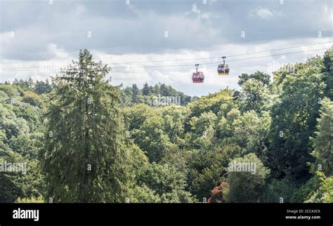 View of Skyride at Alton Towers, Staffordshire Stock Photo - Alamy