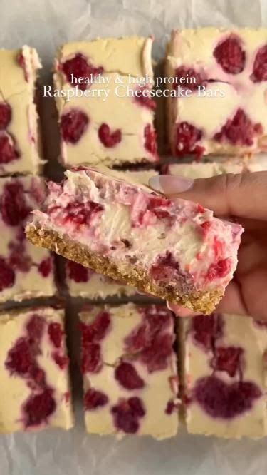 Healthy Raspberry Cheesecake Bars In 2024 Low Calorie Desserts Healthy Sweets Recipes