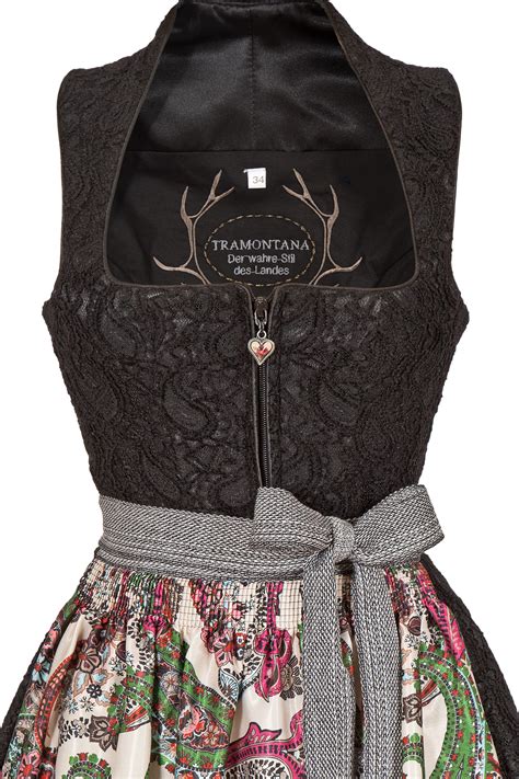 Schwarzes Dirndl Aus Spitze Mit Bunter Sch Rze Wirkes