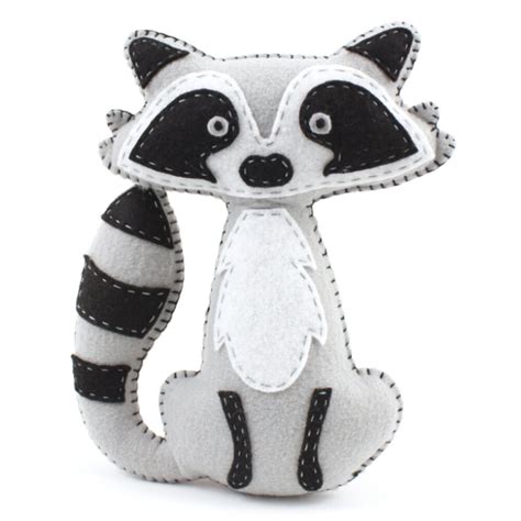 Stuffed Raccoon Hand Sewing Pattern