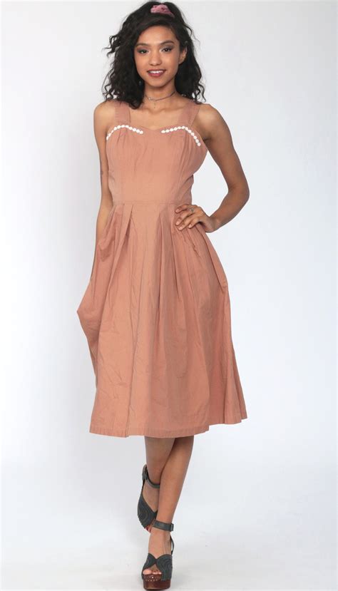 1960s Sun Dress Nude SUNDRESS Flesh Tone Garden Party 60s Etsy