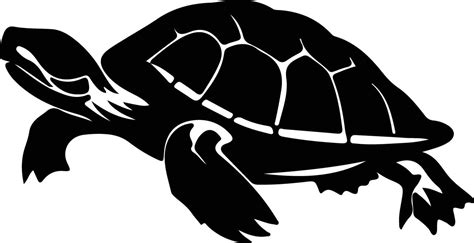 painted turtle black silhouette 38102118 Vector Art at Vecteezy