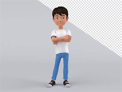 Pose Masculine De Dessin Animé De Personnage 3d PSD Premium