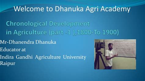 Agriculture Chronology development in india | PPT