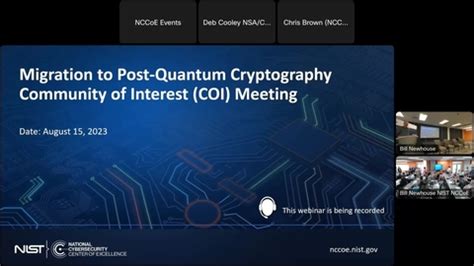 Migration To Post Quantum Cryptography Coi Meeting Nist