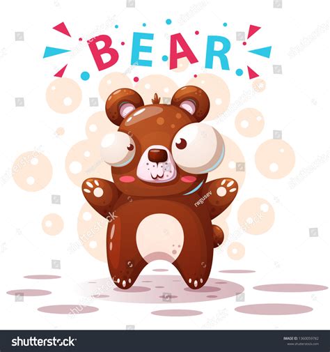 Cute Bear Characters Cartoon Illustration Vector เวกเตอร์สต็อก ปลอด