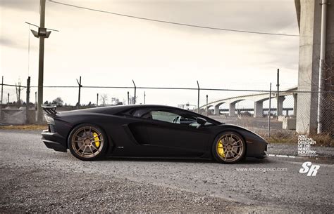 Matte-black Lamborghini Aventador With Yellow Brakes and ADV1 Wheels ...