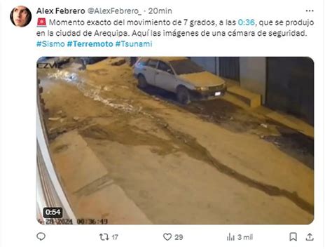 Conmoción En Redes Sociales Por Fuerte Sismo En Arequipa De 7 Grados