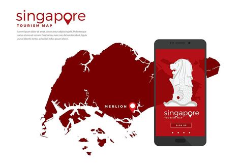 Singapore Tourism Map App Free Vector Vector Art At Vecteezy