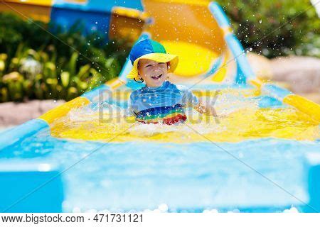 Kids On Water Slide Image & Photo (Free Trial) | Bigstock