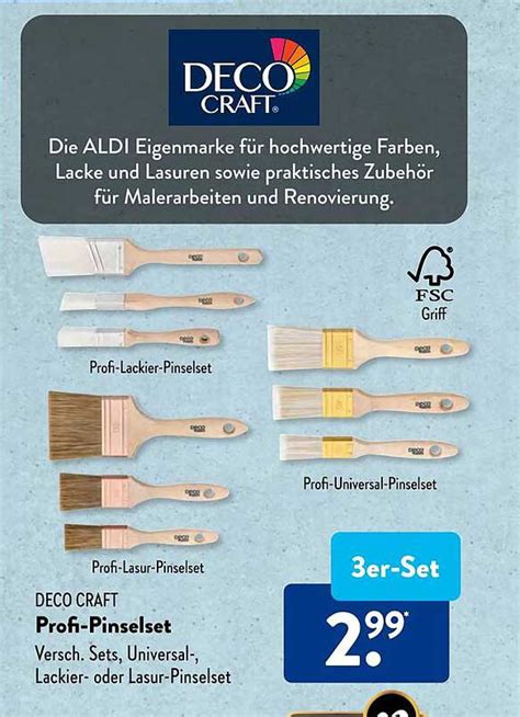 Deco Craft Profi Pinselset Angebot Bei Aldi S D Prospekte De