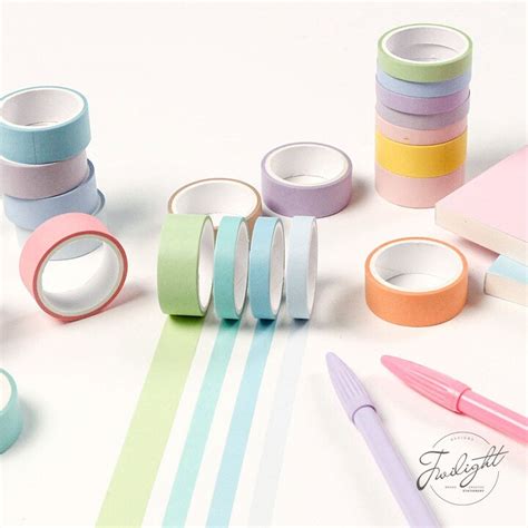 12pcs Cute Kawaii Solid Color Japanese Masking Washi Tape Decorative